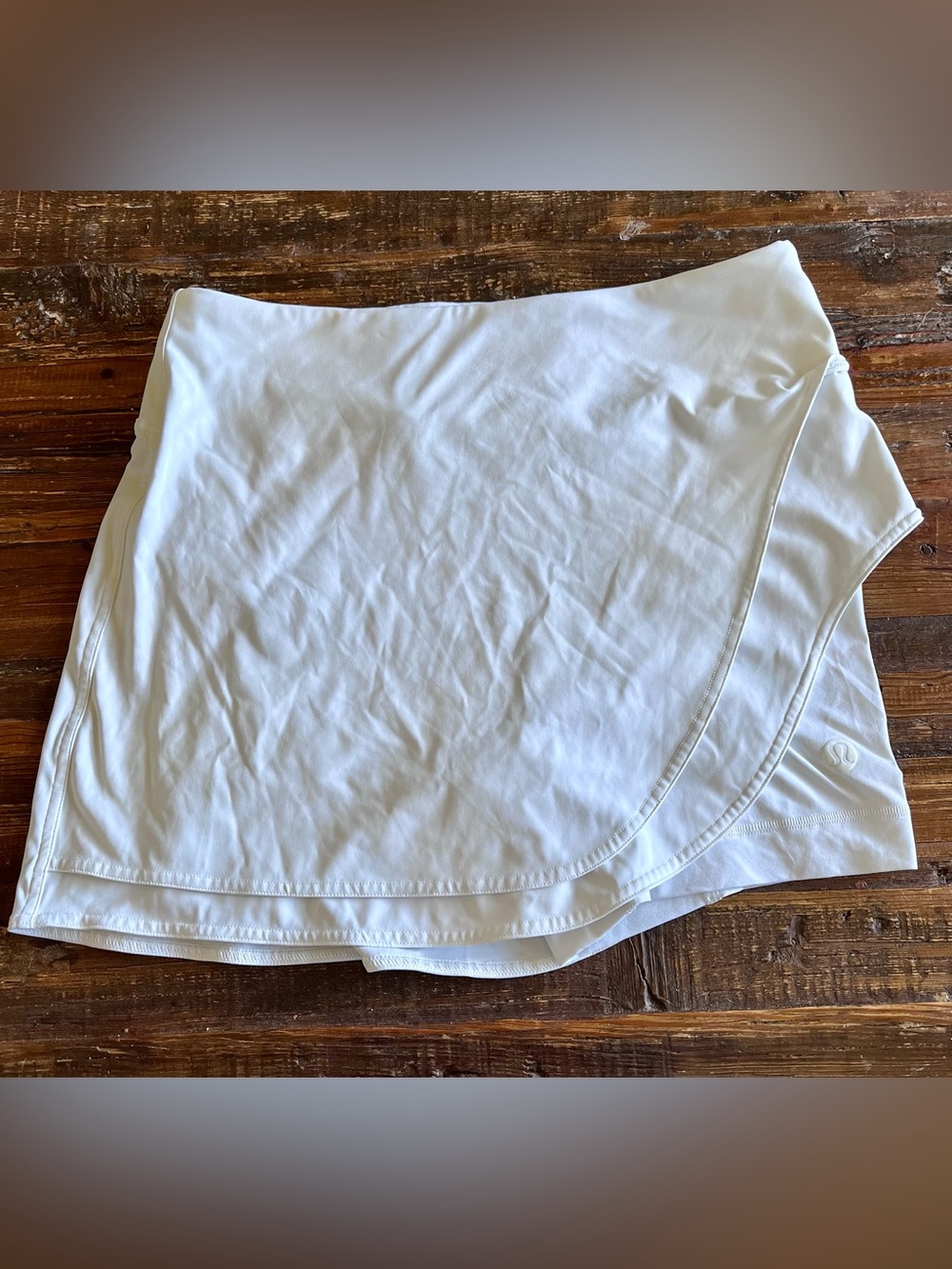 Lululemon Asymmetrical Layered High-Rise Tennis Skort White Sz 8 EUC